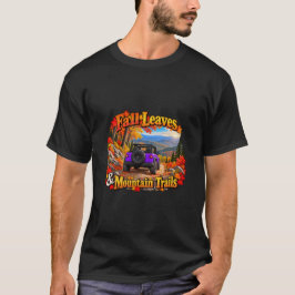 Camiseta de hojas de otoño moradas y senderos de m