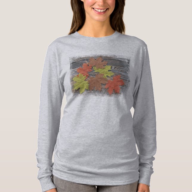 Camiseta de hojas dispersas (Anverso)