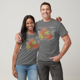 Camiseta de hojas dispersas