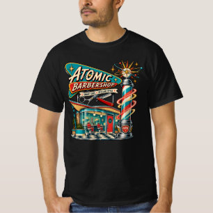 Camiseta de hombre Atomic Barbershop Retro de la d