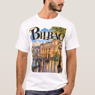 Camiseta de hombre Bilbao con ilustración de la ci
