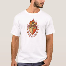 Camiseta de hombre católica del Sagrado Corazón