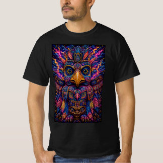 Camiseta de hombre con arte de tótem de búho psico