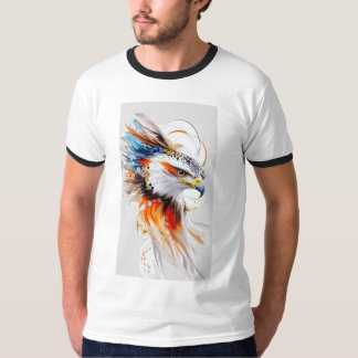 Camiseta de hombre con artwork de águila colorida