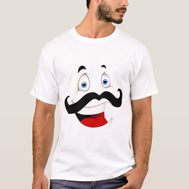 Camiseta de hombre con cara sonriente de dibujos a (Anverso)