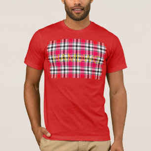 Camiseta de hombre con diseño de cuadros rojos. HA