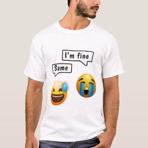 Camiseta de hombre con emoji de cara sonriente lin