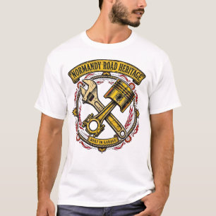 Camiseta de hombre con pistón de mecánico vintage