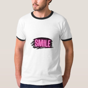Camiseta De Hombre Con Texto De Neón Sonriente