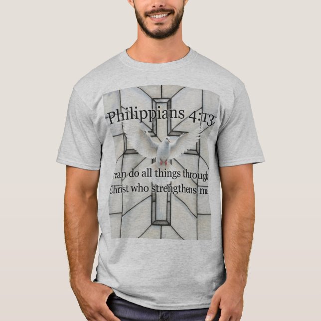 Camiseta de hombre con versículo bíblico Filipense (Anverso)