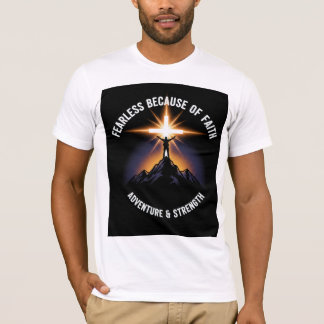 Camiseta de hombre cristiana Sin miedo por la fe