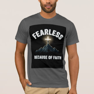 Camiseta de hombre cristiana sin miedo por la fe