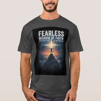 Camiseta de hombre cristiana sin miedo por la fe