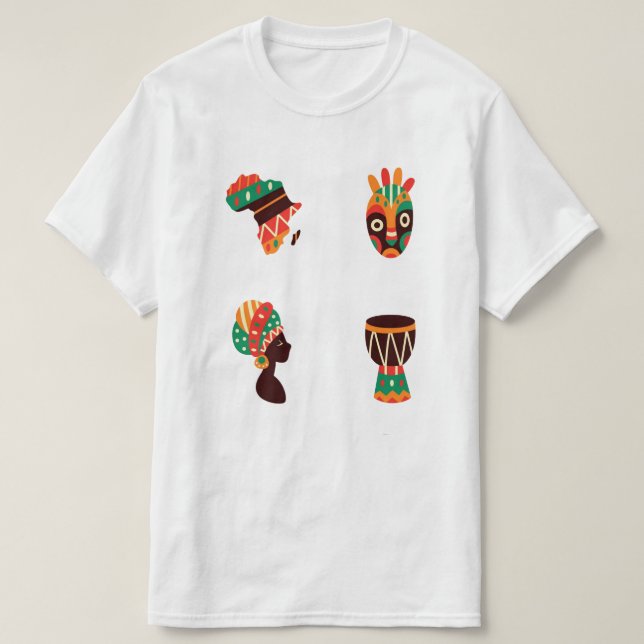 Camiseta de hombre de arte africano (Diseño del anverso)