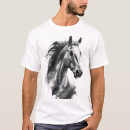 Camiseta de hombre de arte en acuarela de caballo 