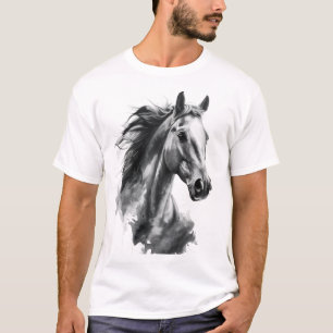 Camiseta de hombre de arte en acuarela de caballo 