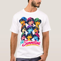 Camiseta de hombre de arte pop colorido de verano