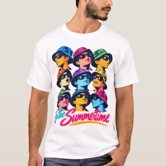 Camiseta de hombre de arte pop colorido de verano