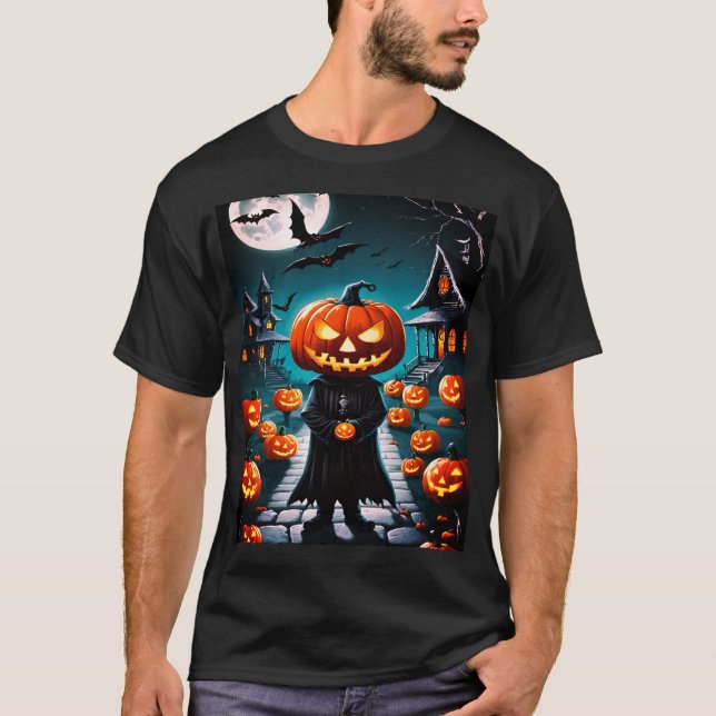 Camiseta de hombre de calabaza malvado de Hallowee (Anverso)