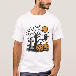 Camiseta de hombre de escena de Halloween espeluzn