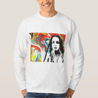 Camiseta de hombre de manga larga de arte puertorr
