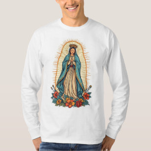 Camiseta de hombre de manga larga de la Virgen de