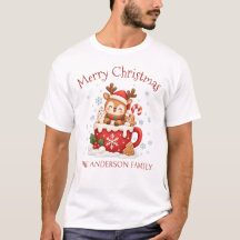 Camiseta de hombre de Navidad con nombre de famili