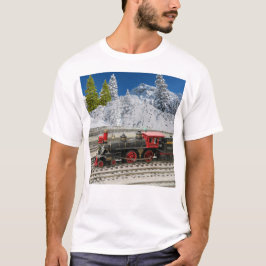 Camiseta de hombre de tren vintage de Navidad