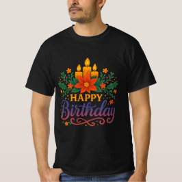Camiseta de hombre de valor Cumpleaños Feliz Vela