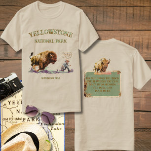 Camiseta de hombre divertido corriendo Bisonte Búf