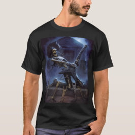 camiseta de hombre esqueleto rockera