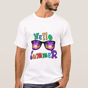 Camiseta de hombre Hello Summer Atardecer tropic