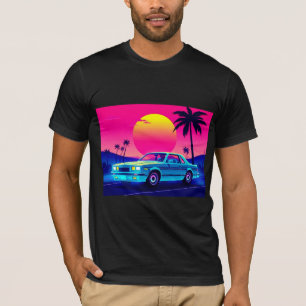 Camiseta de hombre Muscle Car Retro 80s Outrun Sun
