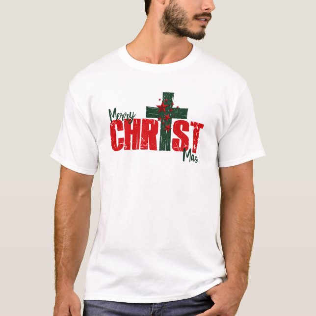 Camiseta de hombre Navidad alegre CRISTO (Anverso)