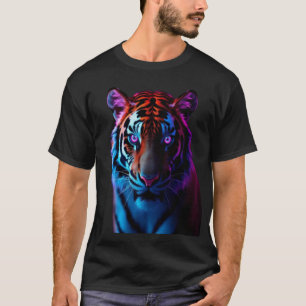 Camiseta de hombre Neon Tiger Glow Art