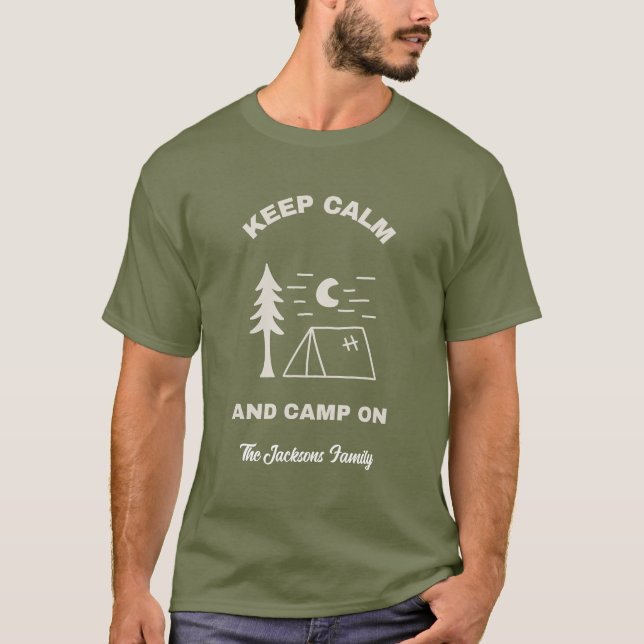 Camiseta de hombre para acampada Keep Calm & Camp  (Anverso)