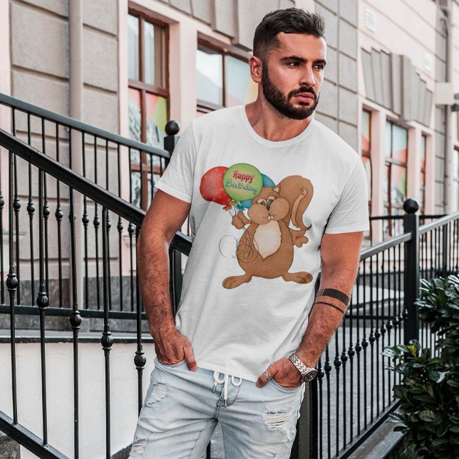 Camiseta de hombre para ardilla de cumpleaños feli (Subido por el creador)