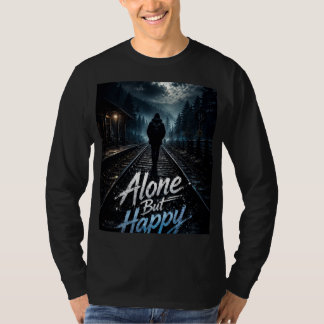 camiseta de hombre solo pero diseño feliz mangas l