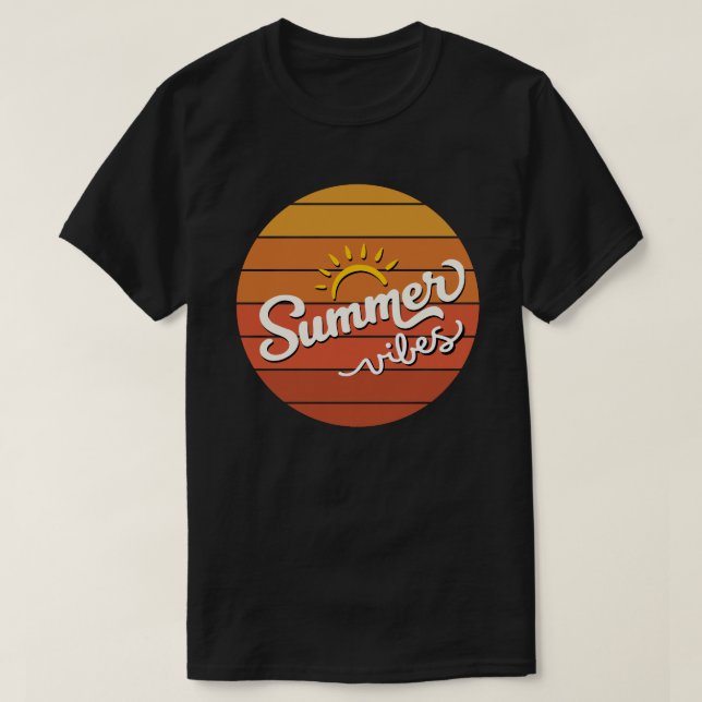 Camiseta de hombre Summer Vibes Retro Sunset (Diseño del anverso)
