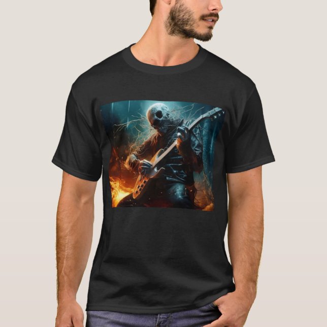 camiseta de hombre zombie rockero (Anverso)