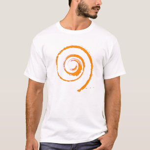 Camiseta de hombres blancos con torbellino Naranja