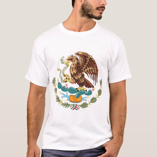 Camiseta de hombres con escudo de armas de México (Anverso)