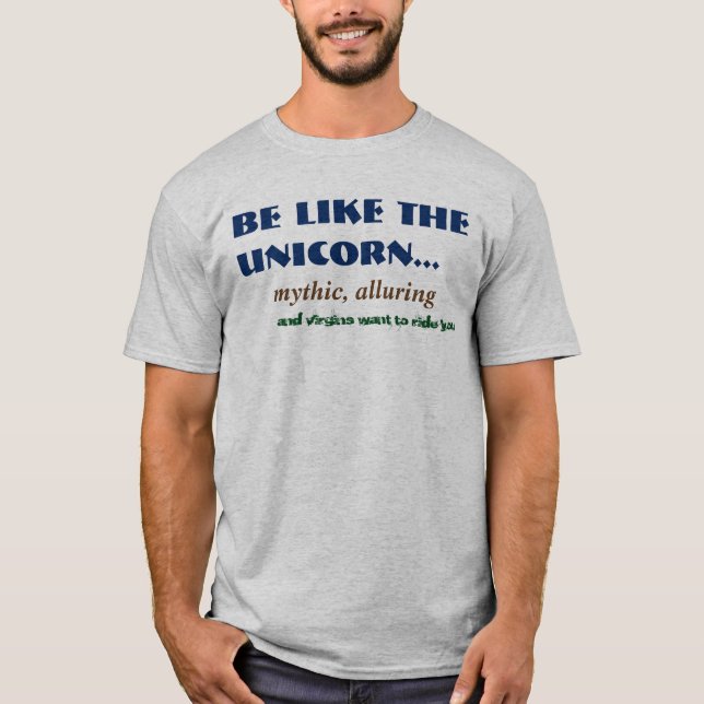 Camiseta de hombres de Chiste Virgen de Unicornio (Anverso)