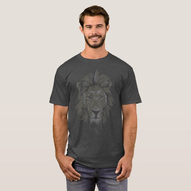 Camiseta de hombres de la cara de león (Anverso completo)