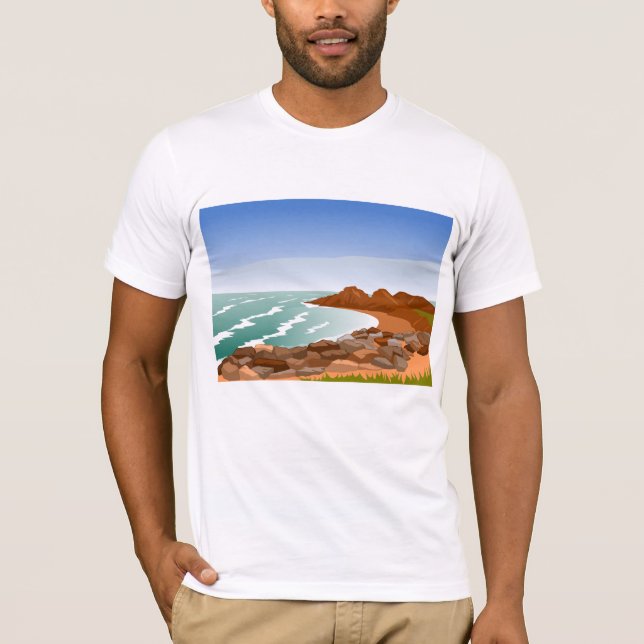 Camiseta de hombres de la costa rocosa (Anverso)
