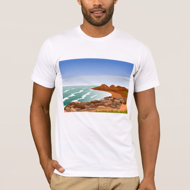 Camiseta de hombres de la costa rocosa (Anverso)