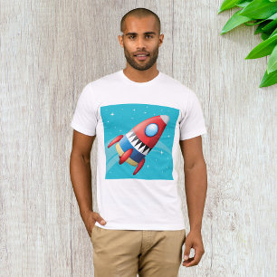 Camiseta de hombres de nave espacial voladora