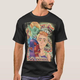 Camiseta de hombres negros de Anime Mystical Boy