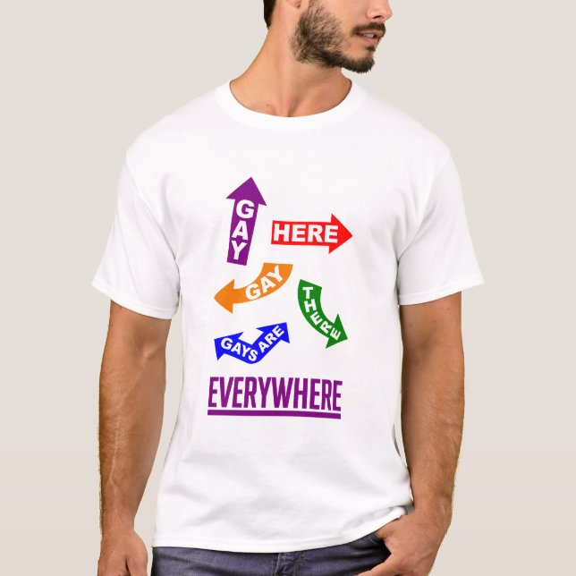Camiseta de homosexuales por todas partes (Anverso)