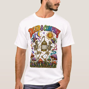 Camiseta de hongo de esqueleto bailando muerto y c